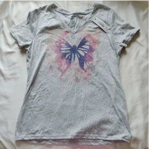 NWT Misses Sonoma Butterfly Graphic Short Sleeve Top Size Medium